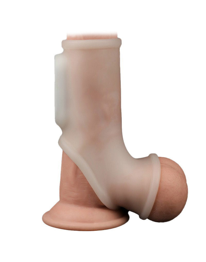 LoveToy - Silk Knights Ring - Vibrerende Penis Sleeve - Wit