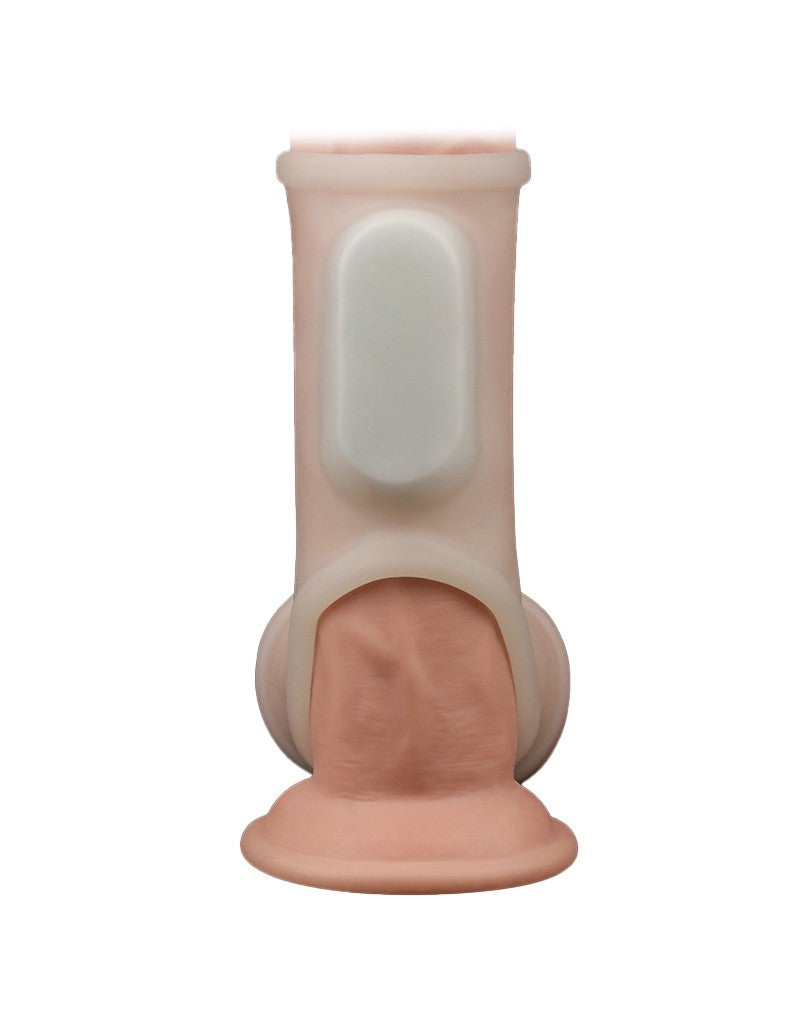 LoveToy - Silk Knights Ring - Vibrerende Penis Sleeve - Wit