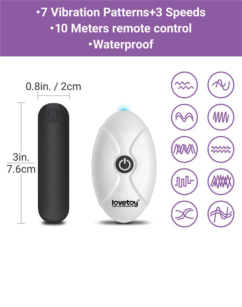 LoveToy - Slide - Bedrukte vibrerende sexy slip - Paars