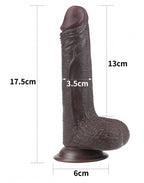 LoveToy - Sliding Skin Dildo 17.5 cm - Zwart