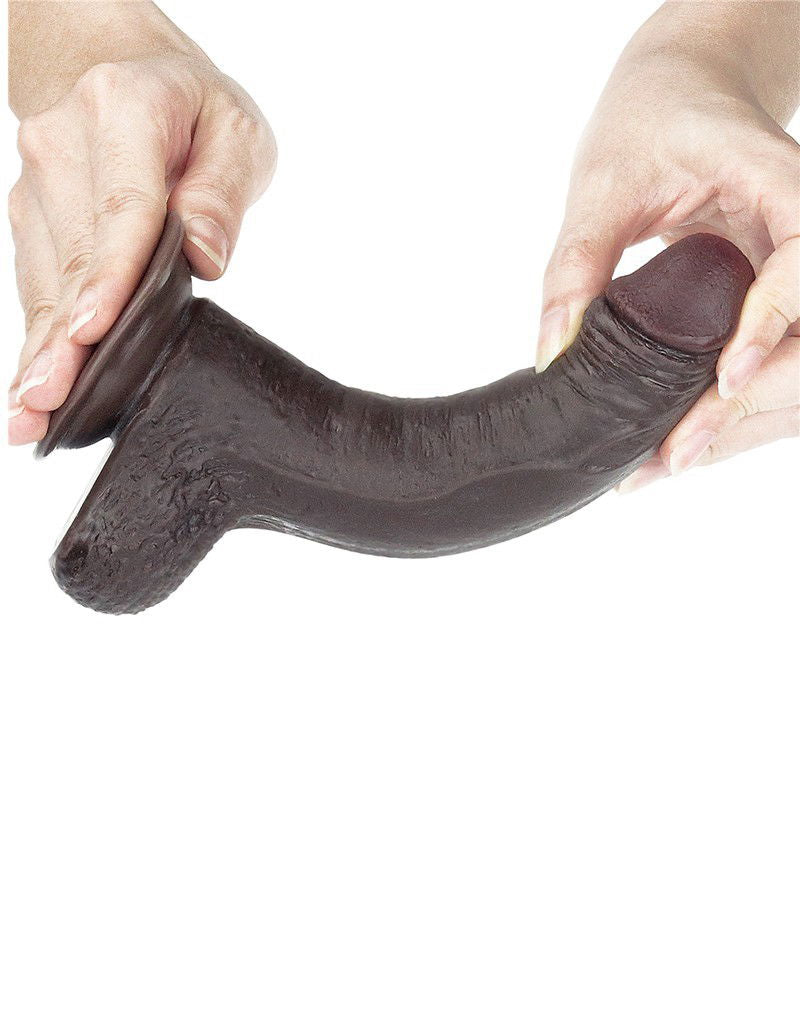 LoveToy - Sliding Skin Dildo 17.5 cm - Zwart