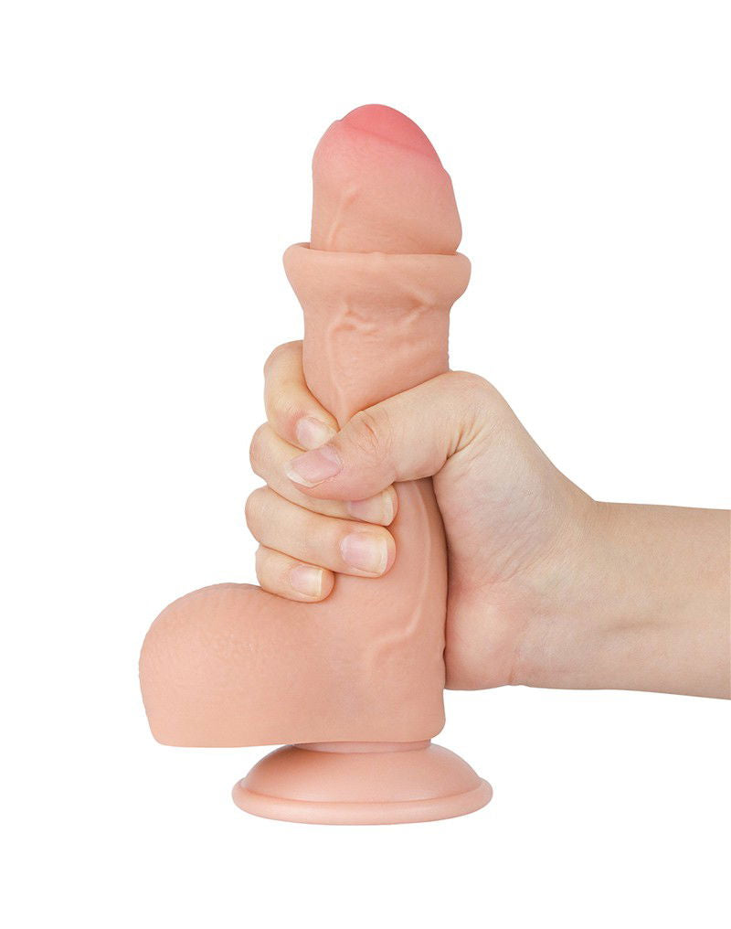 LoveToy - Aftrekbare dildo 18.3 cm (Ø 3.5 cm) - Nude