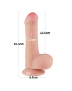 LoveToy - Aftrekbare dildo 18.3 cm (Ø 3.5 cm) - Nude