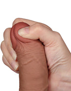 LoveToy - Sliding Skin Dildo 19,5 cm (Ø 3,5 cm) - Bruin