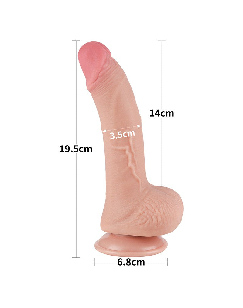 LoveToy - Aftrekbare dildo 19.5 cm (Ø 3.5 cm) - Nude