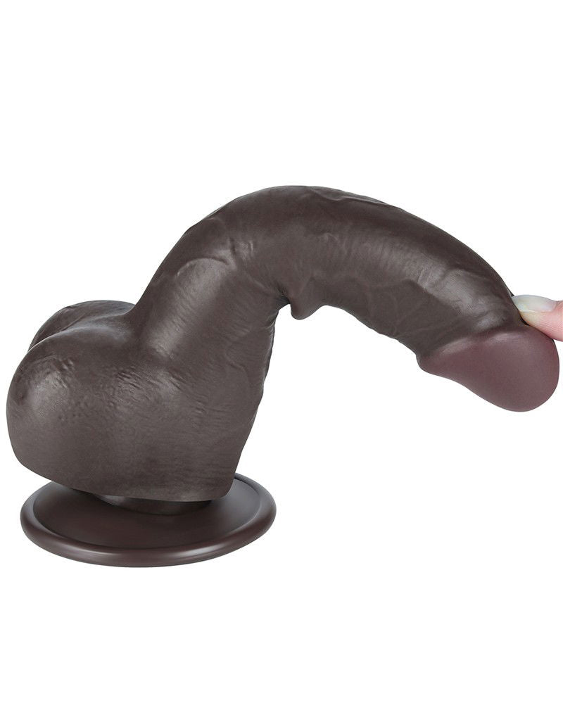LoveToy - Aftrekbare dildo 19,5 cm (Ø 3,6 cm) - Zwart