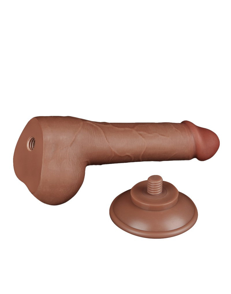 LoveToy - Sliding Skin Dildo 19,5 cm (Ø 3,6 cm) - Bruin