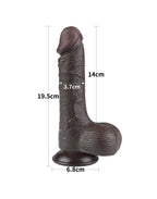 LoveToy - Aftrekbare dildo 19,5 cm (Ø 3,7 cm) - Zwart