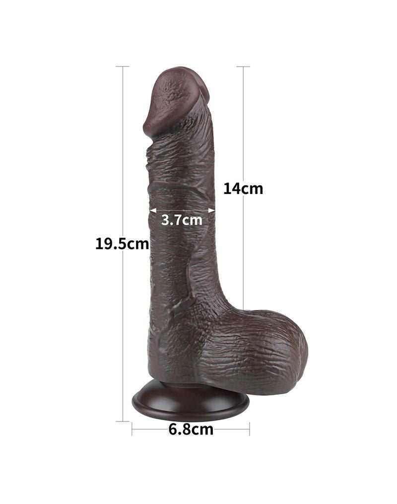LoveToy - Aftrekbare dildo 19,5 cm (Ø 3,7 cm) - Zwart