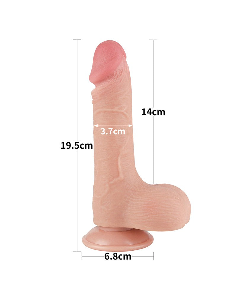 LoveToy - Aftrekbare dildo 19.5 cm (Ø 3.7 cm) - Nude
