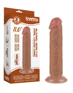 LoveToy - Sliding Skin Dildo 20 cm (Ø 3,8 cm) - Bruin