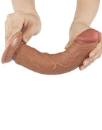 LoveToy - Sliding Skin Dildo 20 cm (Ø 3,8 cm) - Bruin