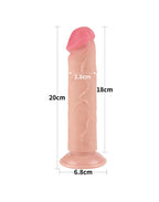 LoveToy - Glijdende Huid Dildo 20 cm (Ø 3.8 cm) - Nude