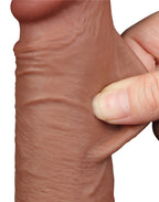 LoveToy - Sliding Skin Dildo 20 cm (Ø 3,9 cm) - Bruin