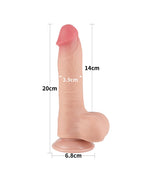 LoveToy - Glijdende Huid Dildo 20 cm (Ø 3.9 cm) - Nude