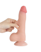 LoveToy - Glijdende Huid Dildo 20 cm (Ø 3.9 cm) - Nude
