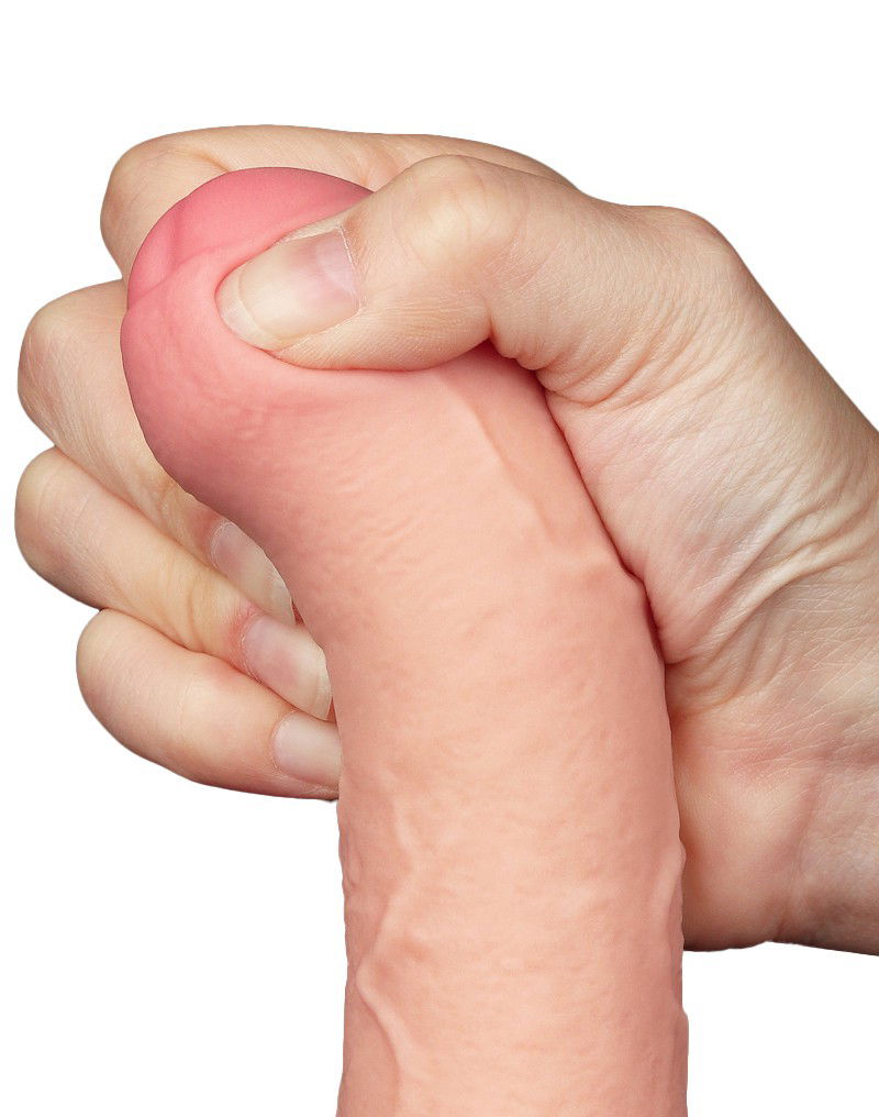 LoveToy - Glijdende Huid Dildo 20 cm (Ø 3.9 cm) - Nude