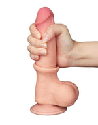 LoveToy - Glijdende Huid Dildo 20 cm (Ø 3.9 cm) - Nude