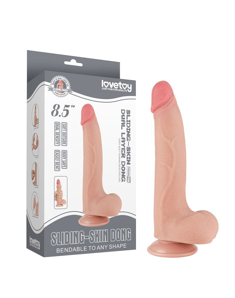 LoveToy - Aftrekbare dildo 20 cm (Ø 4 cm) - Nude
