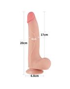 LoveToy - Aftrekbare dildo 20 cm (Ø 4 cm) - Nude