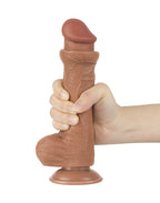 LoveToy - Sliding Skin Dildo 20,8 cm (Ø 4 cm) - Bruin