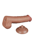 LoveToy - Sliding Skin Dildo 20,8 cm (Ø 4 cm) - Bruin