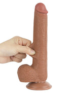 LoveToy - Sliding Skin Dildo 22 cm (Ø 3,7 cm) - Bruin