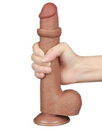 LoveToy - Sliding Skin Dildo 22 cm (Ø 3,7 cm) - Bruin