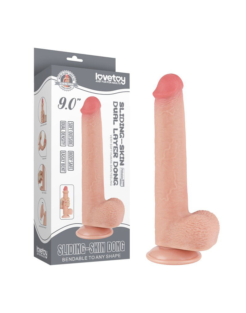 LoveToy - Aftrekbare dildo 22 cm (Ø 3.7 cm) - Nude