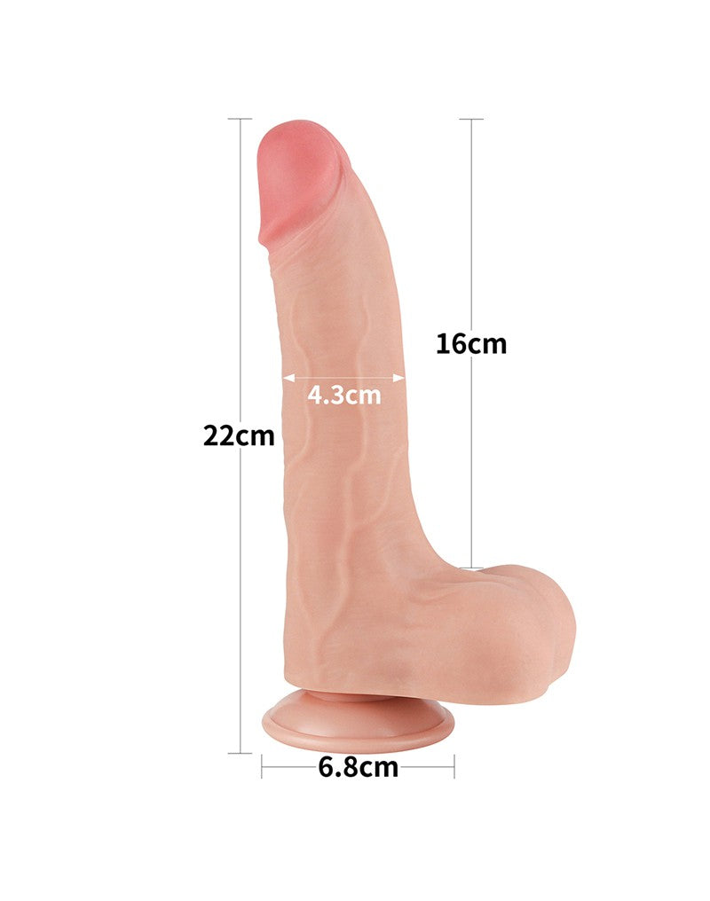 LoveToy - Aftrekbare dildo 22 cm (Ø 4.3 cm) - Nude