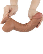 LoveToy - Sliding Skin Dildo 24 cm (Ø 4,3 cm) - Bruin