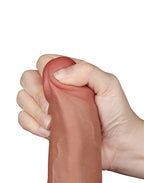 LoveToy - Sliding Skin Dildo 24 cm (Ø 4,3 cm) - Bruin
