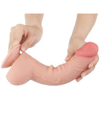 LoveToy - Glijdende Huid Dildo 24 cm (Ø 4.3 cm) - Nude