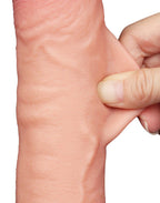 LoveToy - Glijdende Huid Dildo 24 cm (Ø 4.3 cm) - Nude