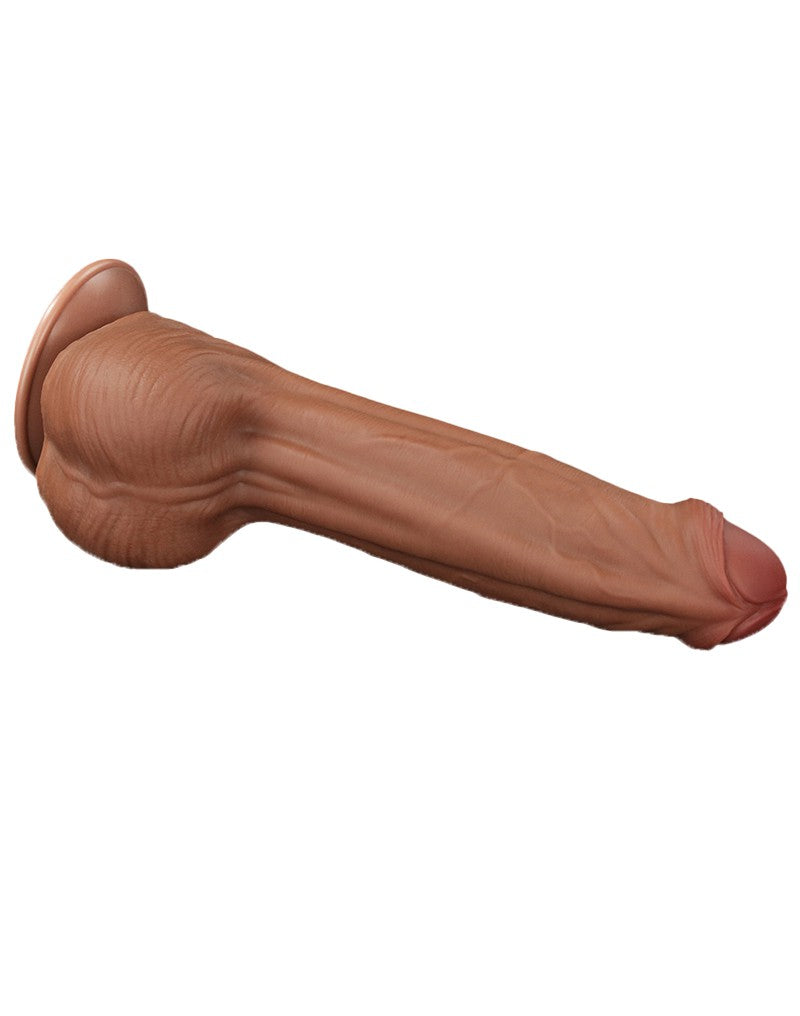 LoveToy - Sliding Skin Dildo 29 cm - Bruin