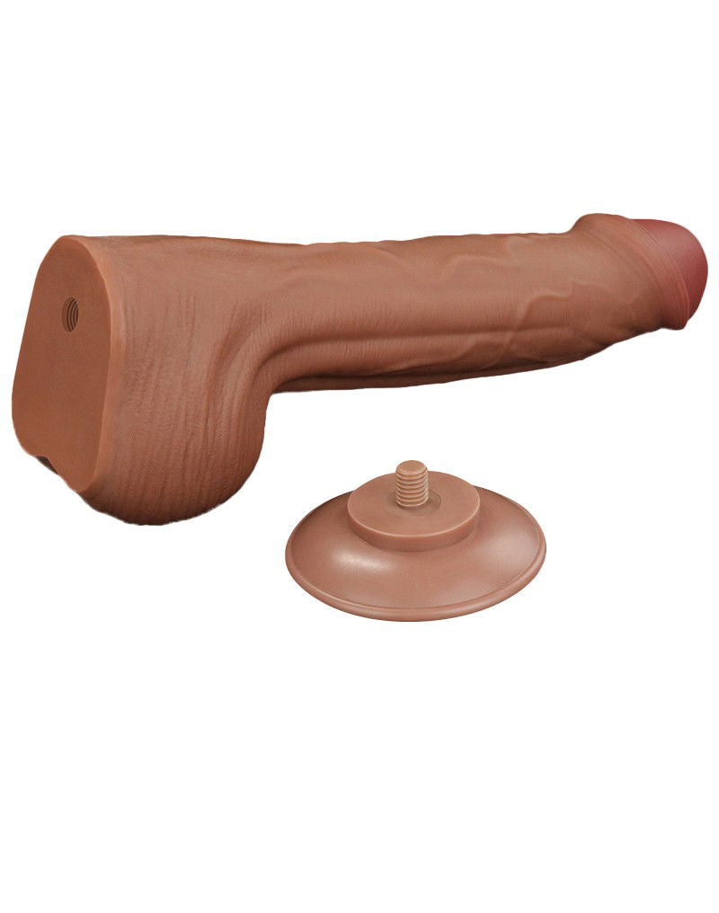 LoveToy - Sliding Skin Dildo 29 cm - Bruin