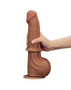 LoveToy - Sliding Skin Dildo 29 cm - Bruin