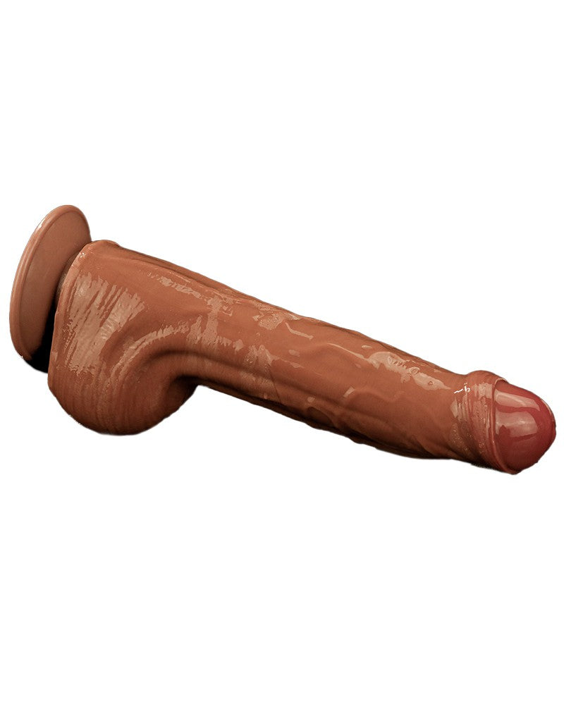 LoveToy - Sliding Skin Dildo 29 cm - Bruin