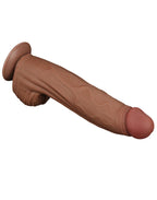 LoveToy - Sliding Skin Dildo 31 cm - Bruin