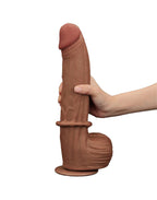 LoveToy - Sliding Skin Dildo 31 cm - Bruin