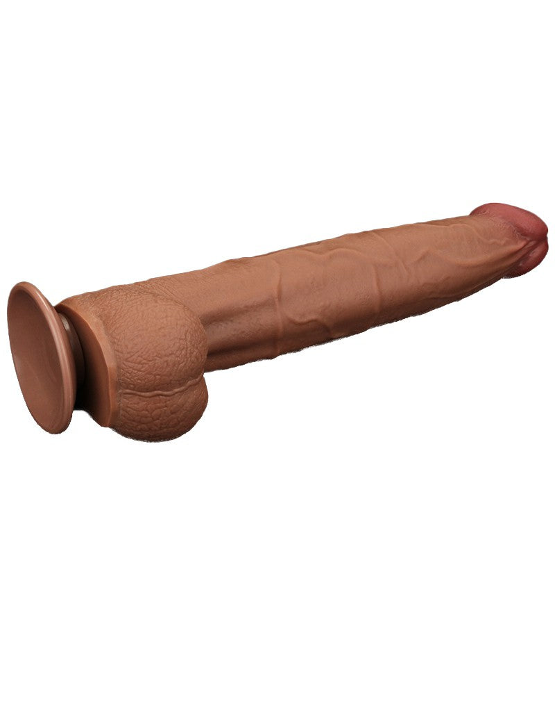 LoveToy - Sliding Skin Dildo 34 cm - Brown