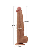 LoveToy - Sliding Skin Dildo 34 cm - Brown