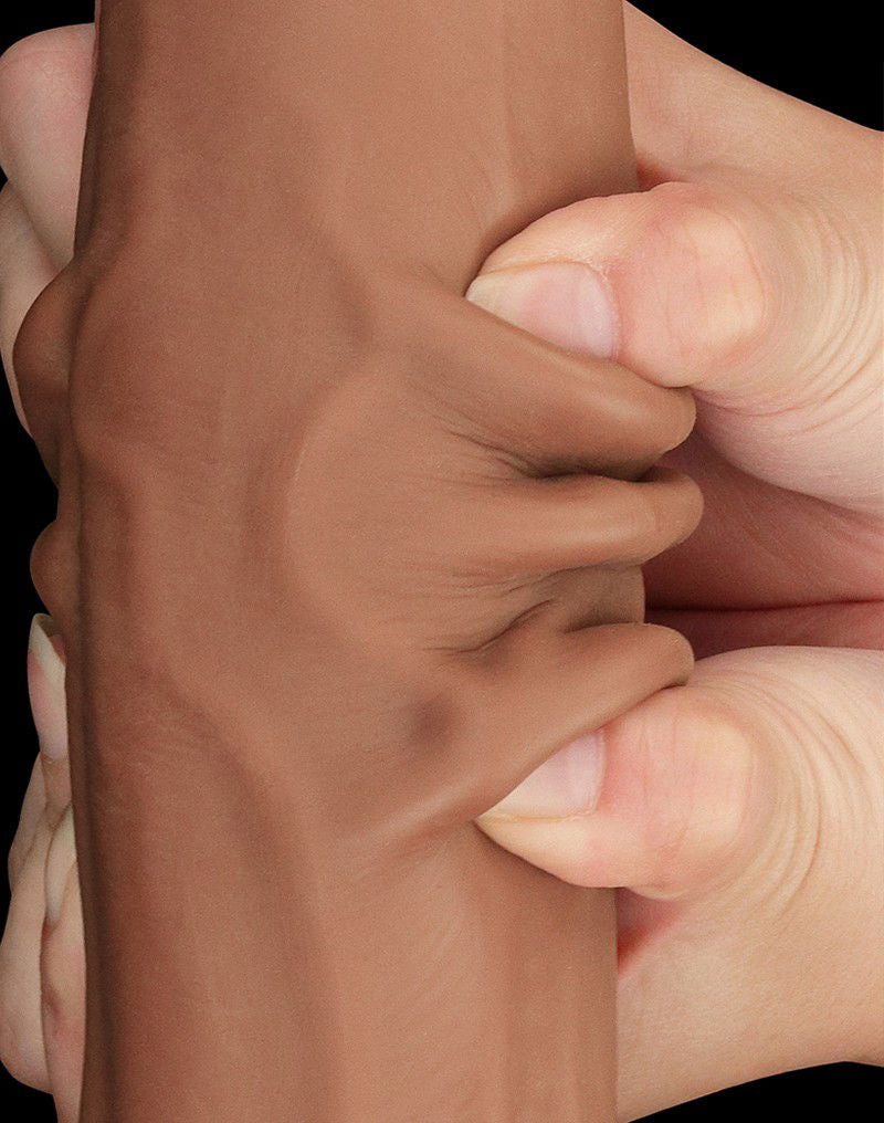 LoveToy - Sliding Skin Dildo 34 cm - Brown