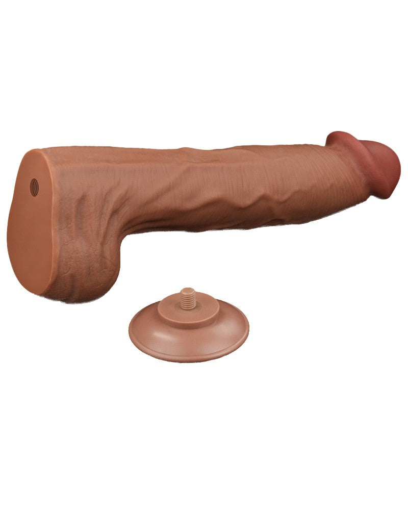 LoveToy - Sliding Skin Dildo 36 cm - Bruin