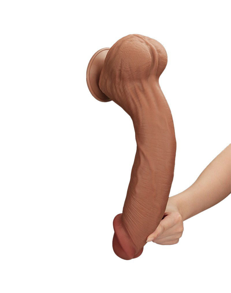LoveToy - Sliding Skin Dildo 36 cm - Bruin