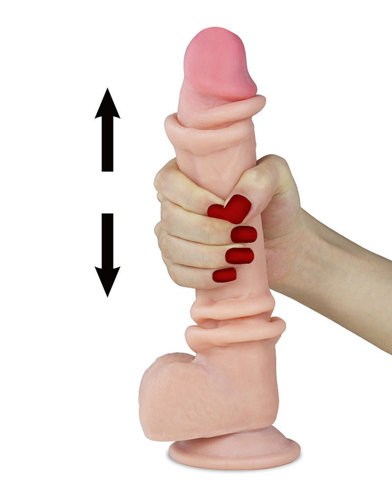 LoveToy - Sliding Skin Dildo 9.0" / 23 cm (Ø 4 CM) - Nude