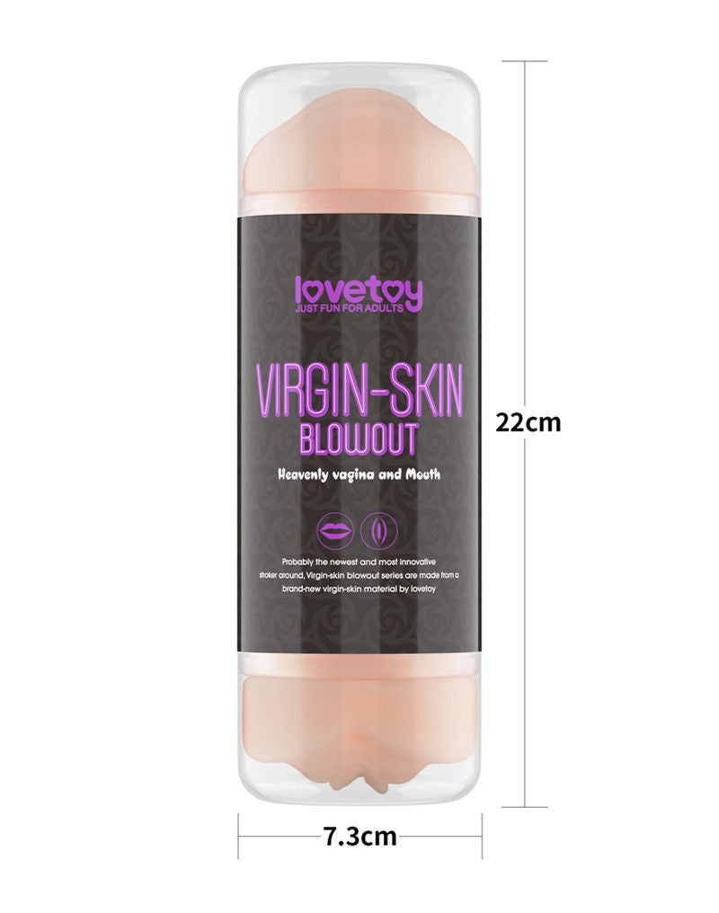 LoveToy - Virgin-Skin Blowout Double Side Stroker - Vagina and Mouth
