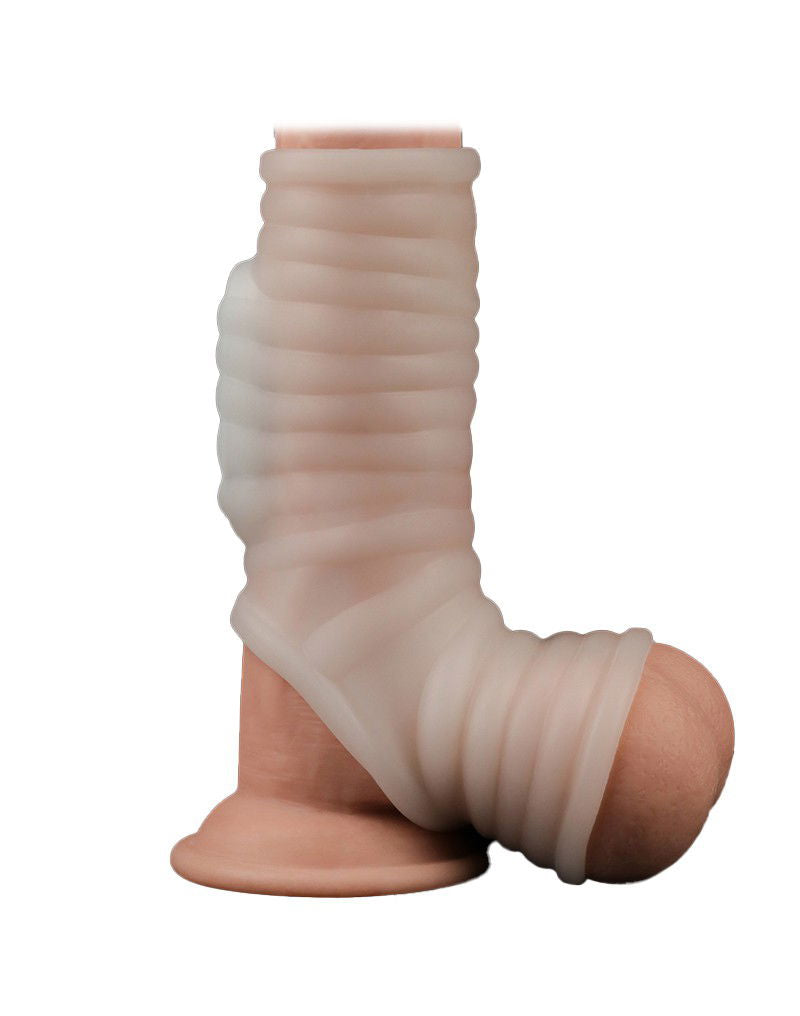 LoveToy - Wave Knights Ring - Vibrerende Penis Sleeve - Wit