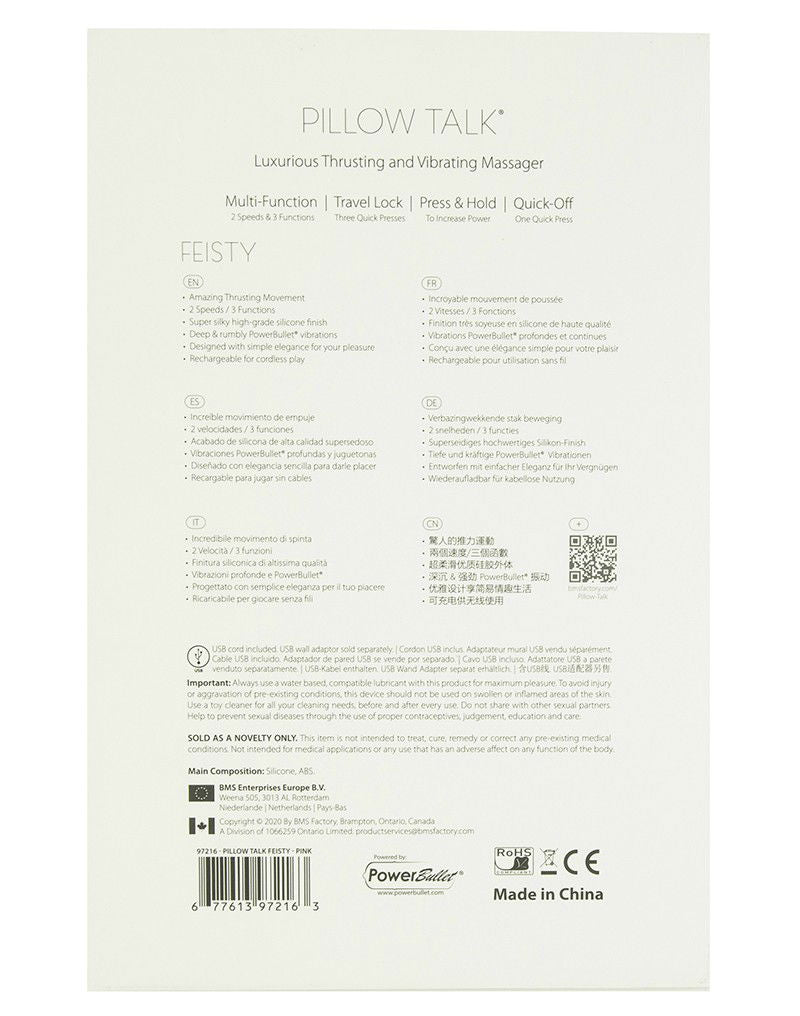 Pillow Talk - Feisty - Thrusting Vibrator - Mint