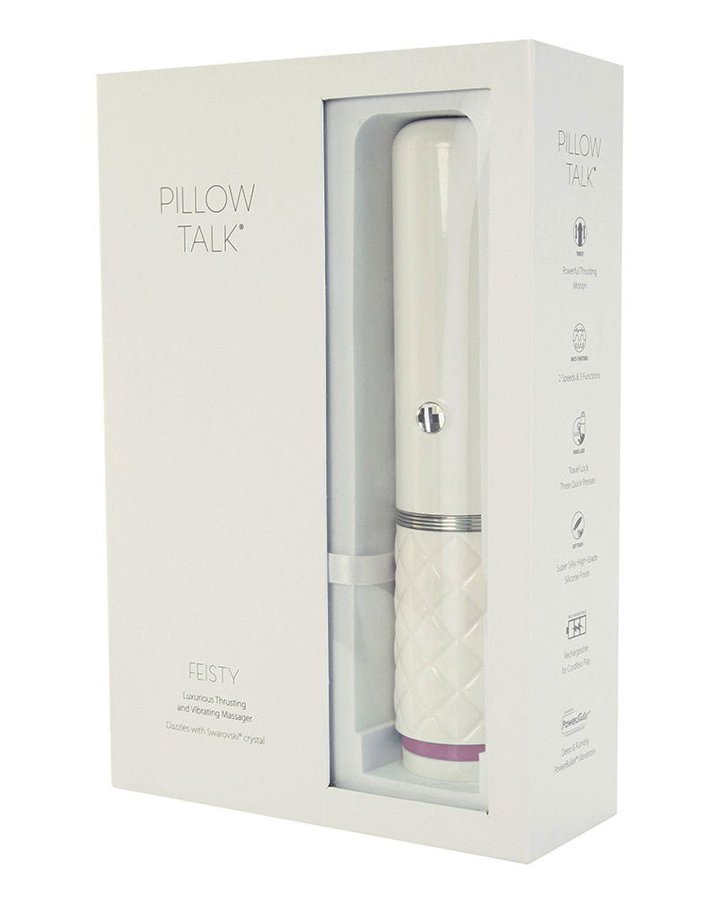 Pillow Talk - Feisty - Thrusting Vibrator - Roze